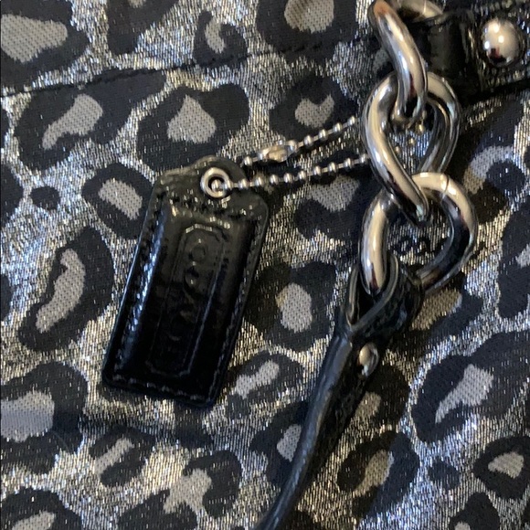 Coach Pleated Silver Metallic Ocelot Purse - Picture 7 of 10